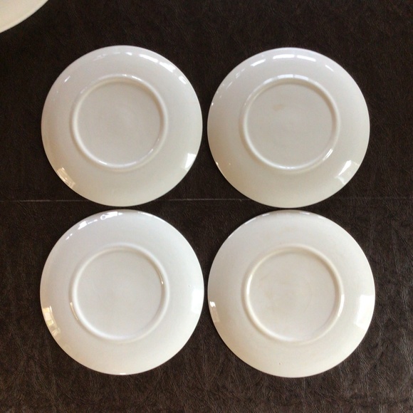 Vintage Mid-century Modern Side Plates, set of 4, pink and brown floral design - Picture 2 of 2